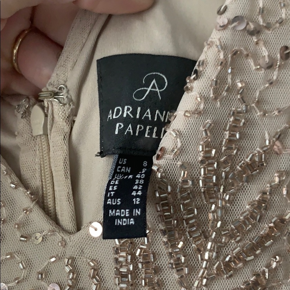 Stunning Adrianna Papell champagne dress size 8 - Picture 6 of 6